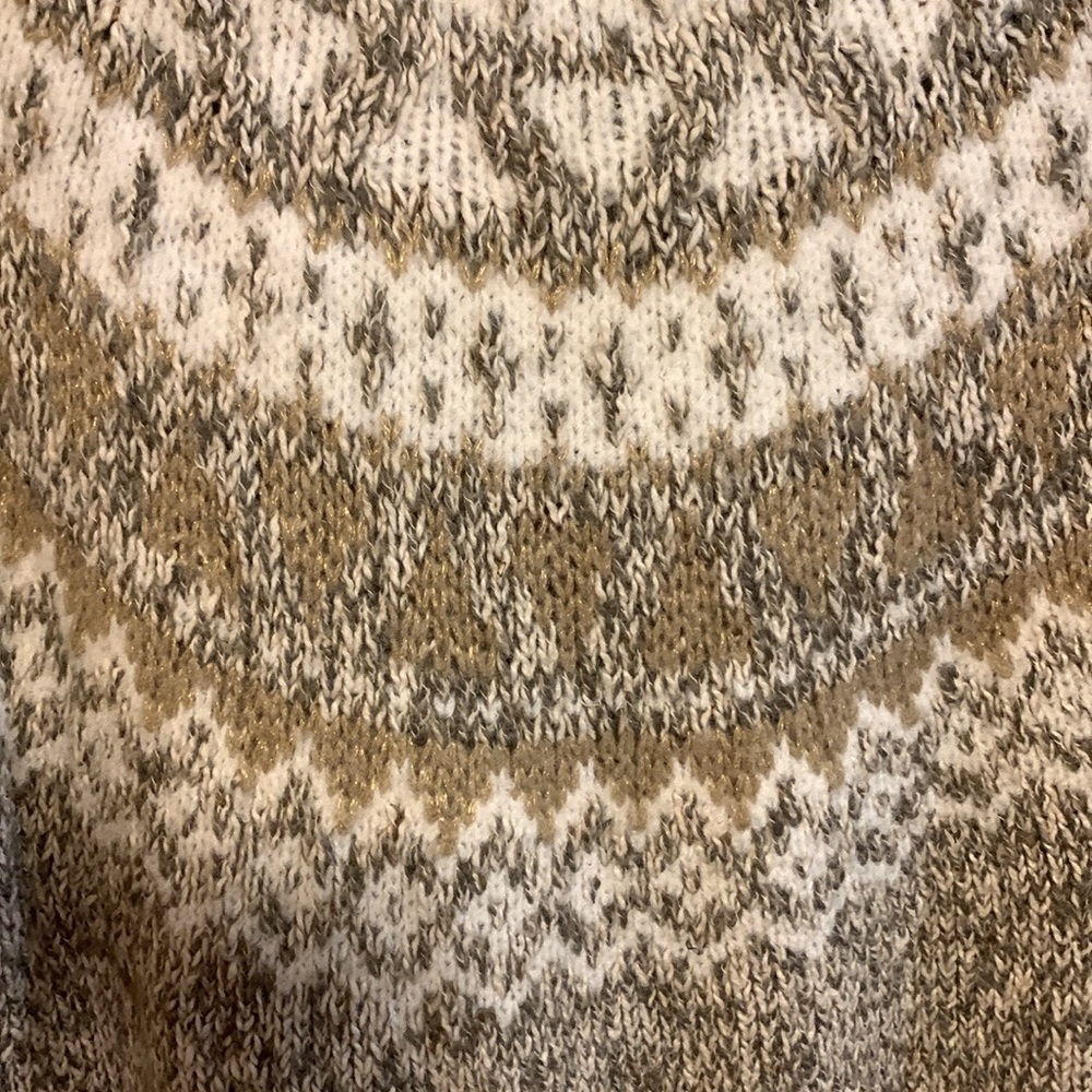 LOFT Long Sleeve Knit Dress - Gray and Gold - Picture 12 of 15
